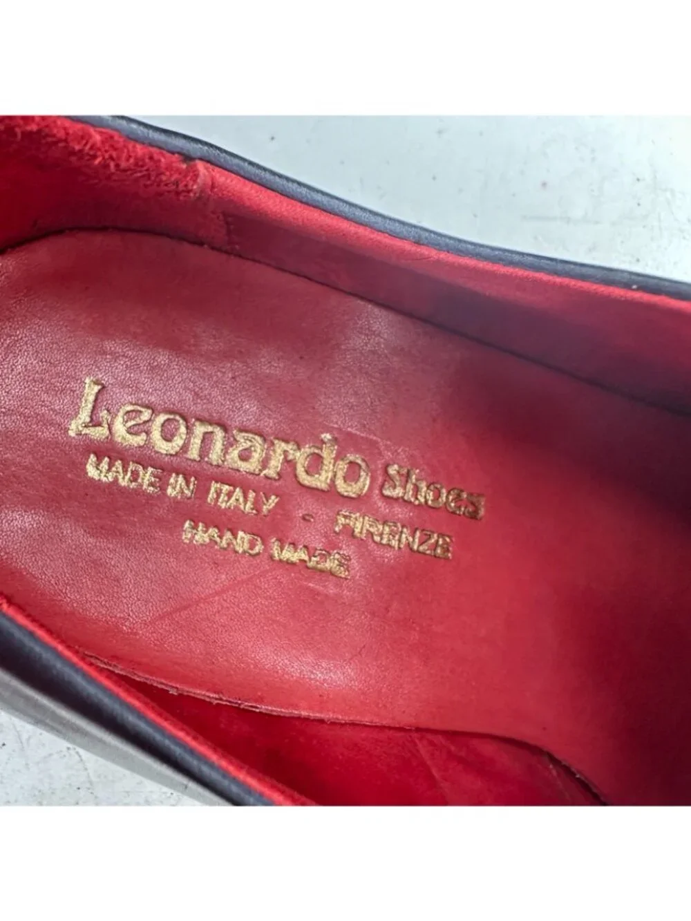 Leonardo Men Size EU 41 US 8 Black Brown Leather Cap Toe Derby Dress Shoes